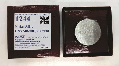 SRM 1244  镍合金UNS N 06600(盘形)标准品